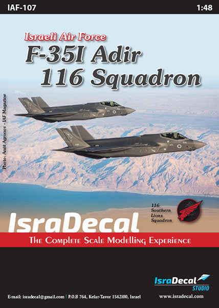 IsraDecal Studio IAF-107 1:48 IAF Lockheed-Martin F-35I 'Adir' 116 Sq