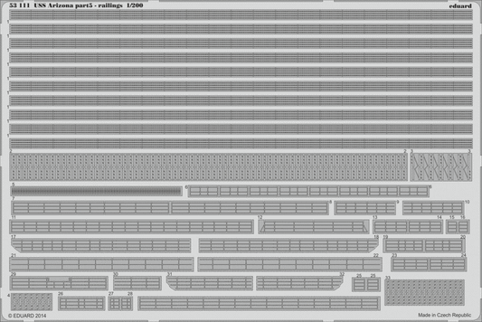 Eduard 53111 1:200 USS Arizona part 5 - railings