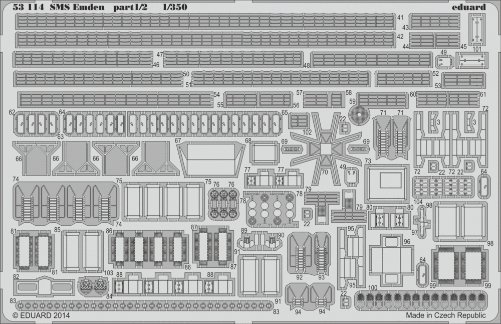 Eduard 53114 1:350 SMS Emden Part 1