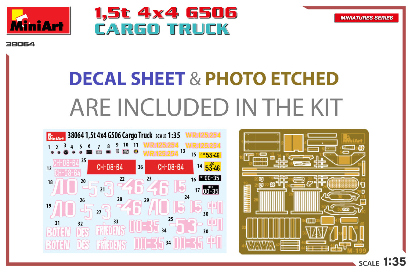 MiniArt 38064 1:35 1,5 t 4x4 G506 Cargo Truck