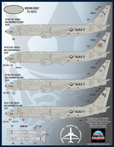 Furball Aero-Design 72-011 1:72 Boeing P-8A Poseidons of the US Navy'