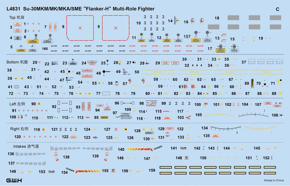 Great Wall Hobby L4831 1:48 Sukhoi Su-30MKM/MK/MKA/SME 'Flanker H' Multirole Fighter 4 in 1
