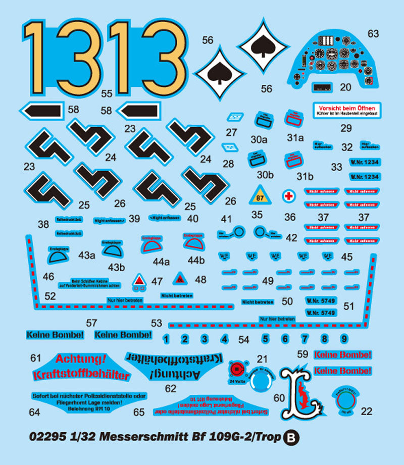 Trumpeter 02295 1:32 Messerschmitt Bf-109G-2 Tropical