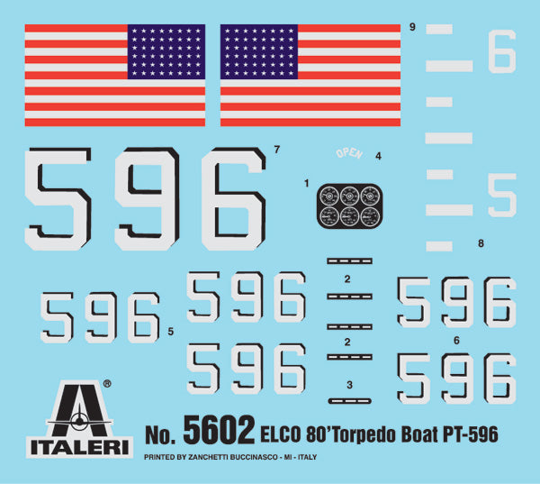 Italeri 5602 1:35 ELCO 80' Torpedo Boat PT-596