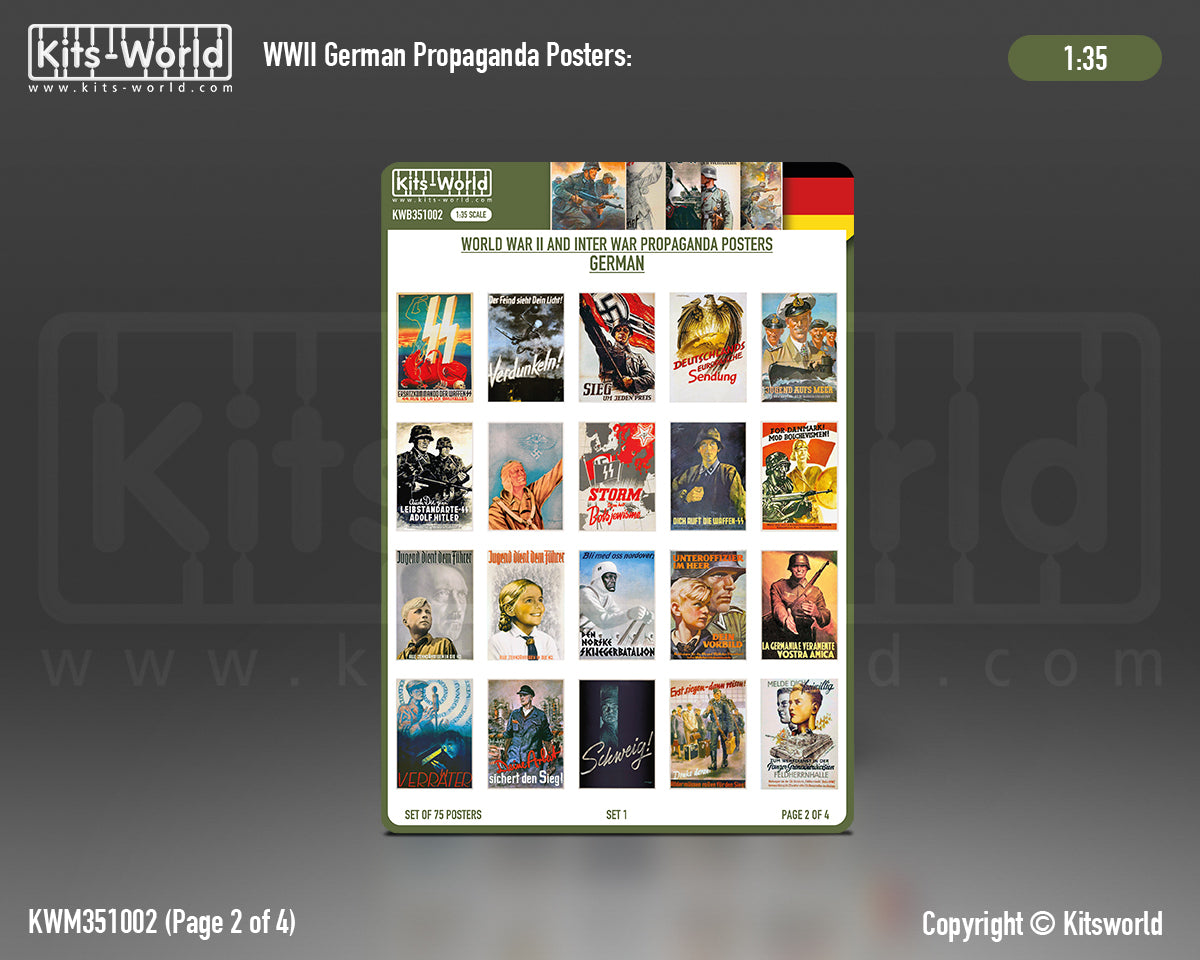 Kits-World B351002 1:35 WWII Propaganda Posters German Set 1 (75 posters)
