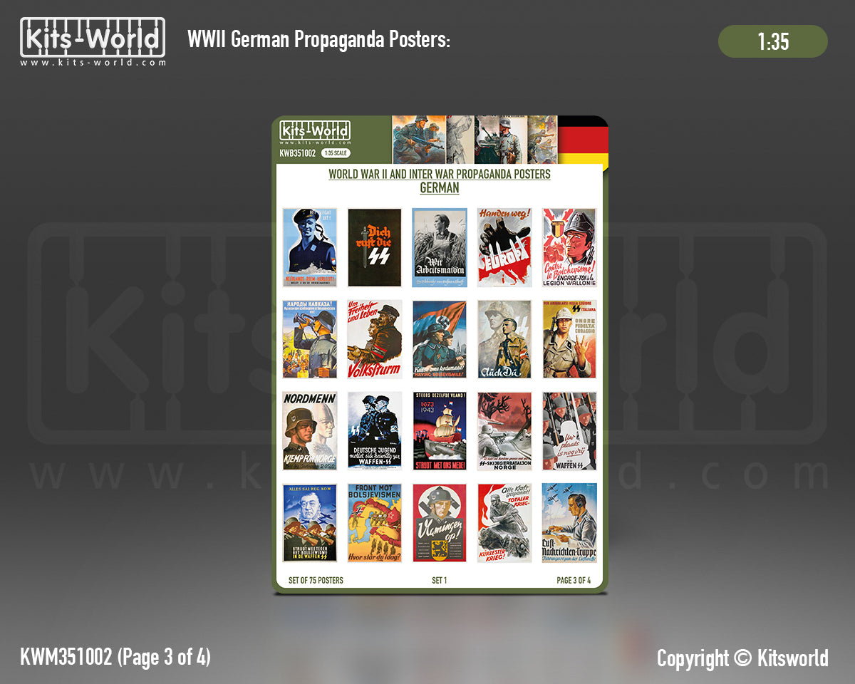 Kits-World B351002 1:35 WWII Propaganda Posters German Set 1 (75 posters)