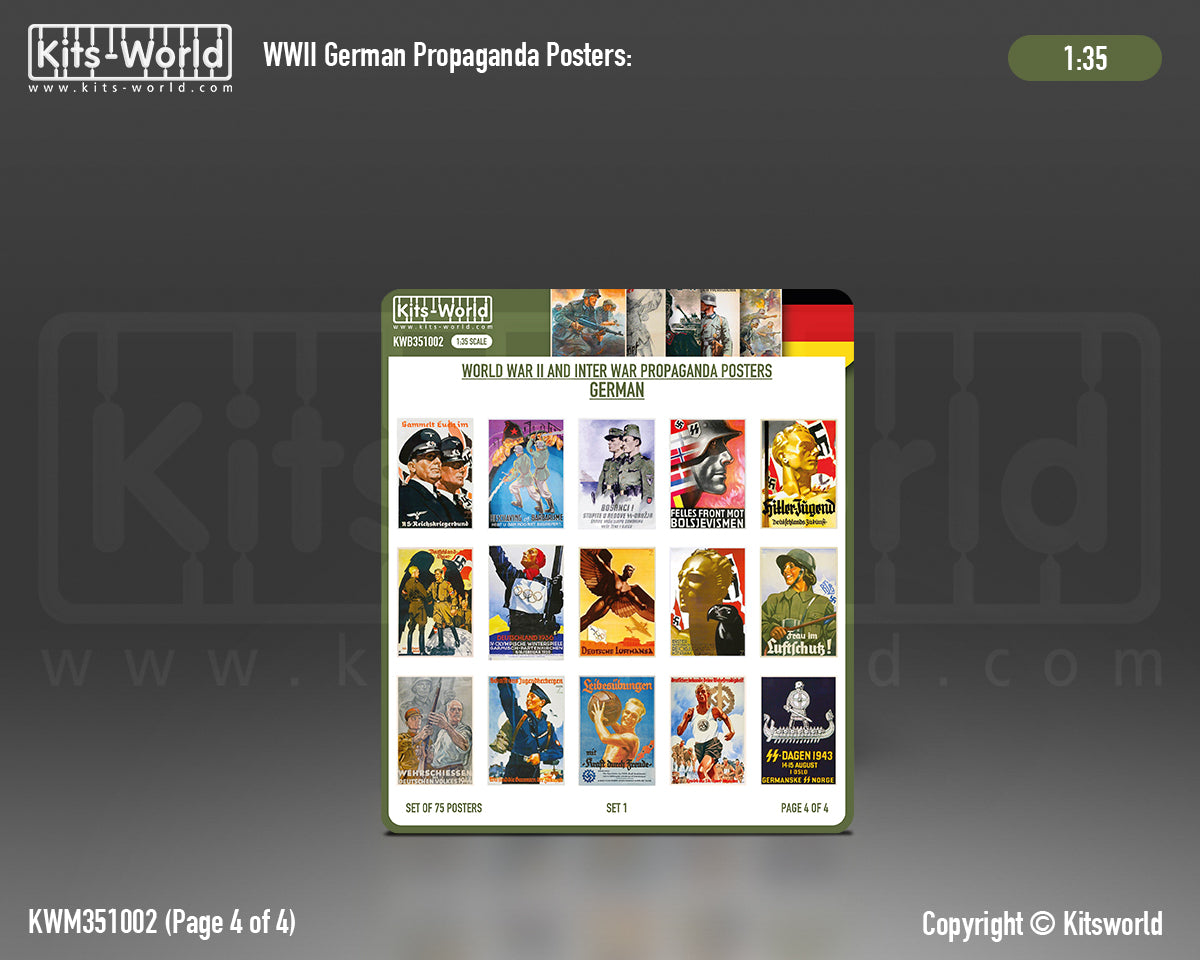 Kits-World B351002 1:35 WWII Propaganda Posters German Set 1 (75 posters)