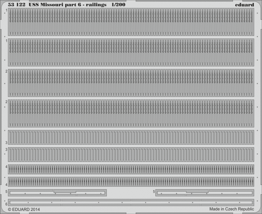 Eduard 53122 1:200 USS Missouri BB-63 part 6 - railing