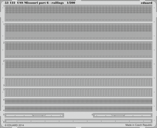 Eduard 53122 1:200 USS Missouri BB-63 part 6 - railing