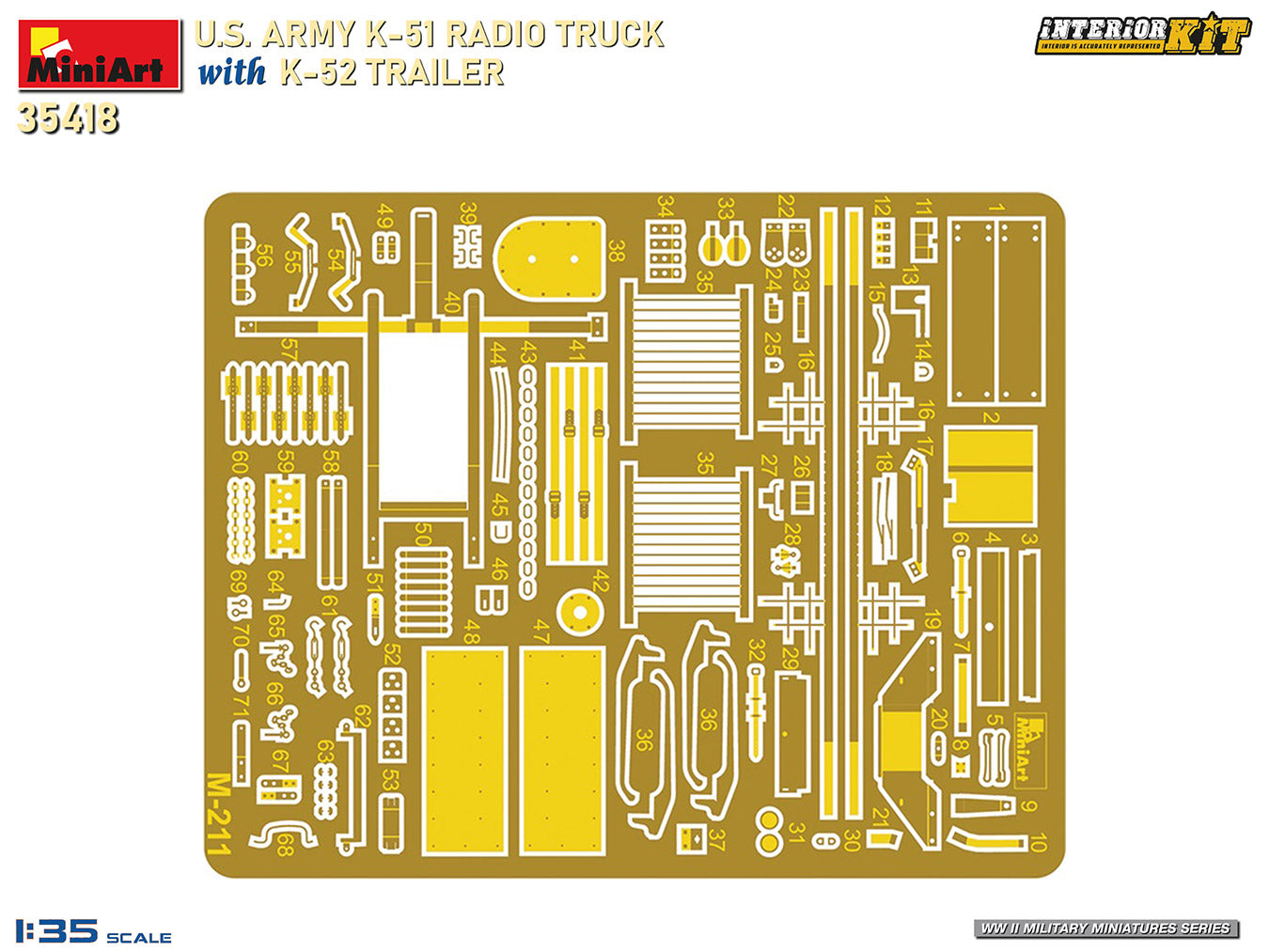 MiniArt 35418 1:35 US Army K-51 Radio Truck with K-52 Trailer - Interior Kit