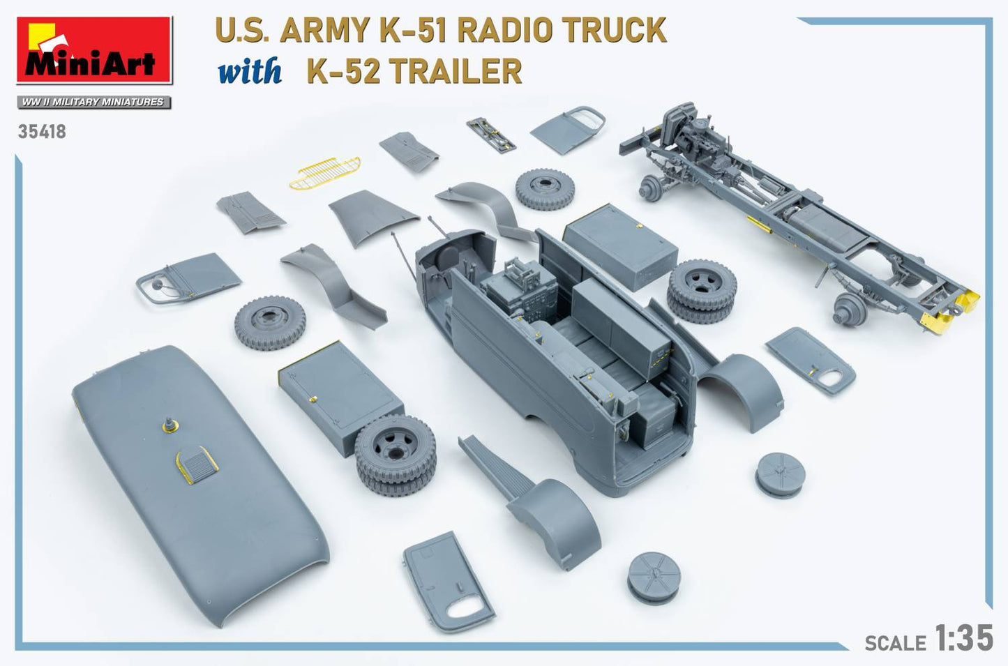 MiniArt 35418 1:35 US Army K-51 Radio Truck with K-52 Trailer - Interior Kit