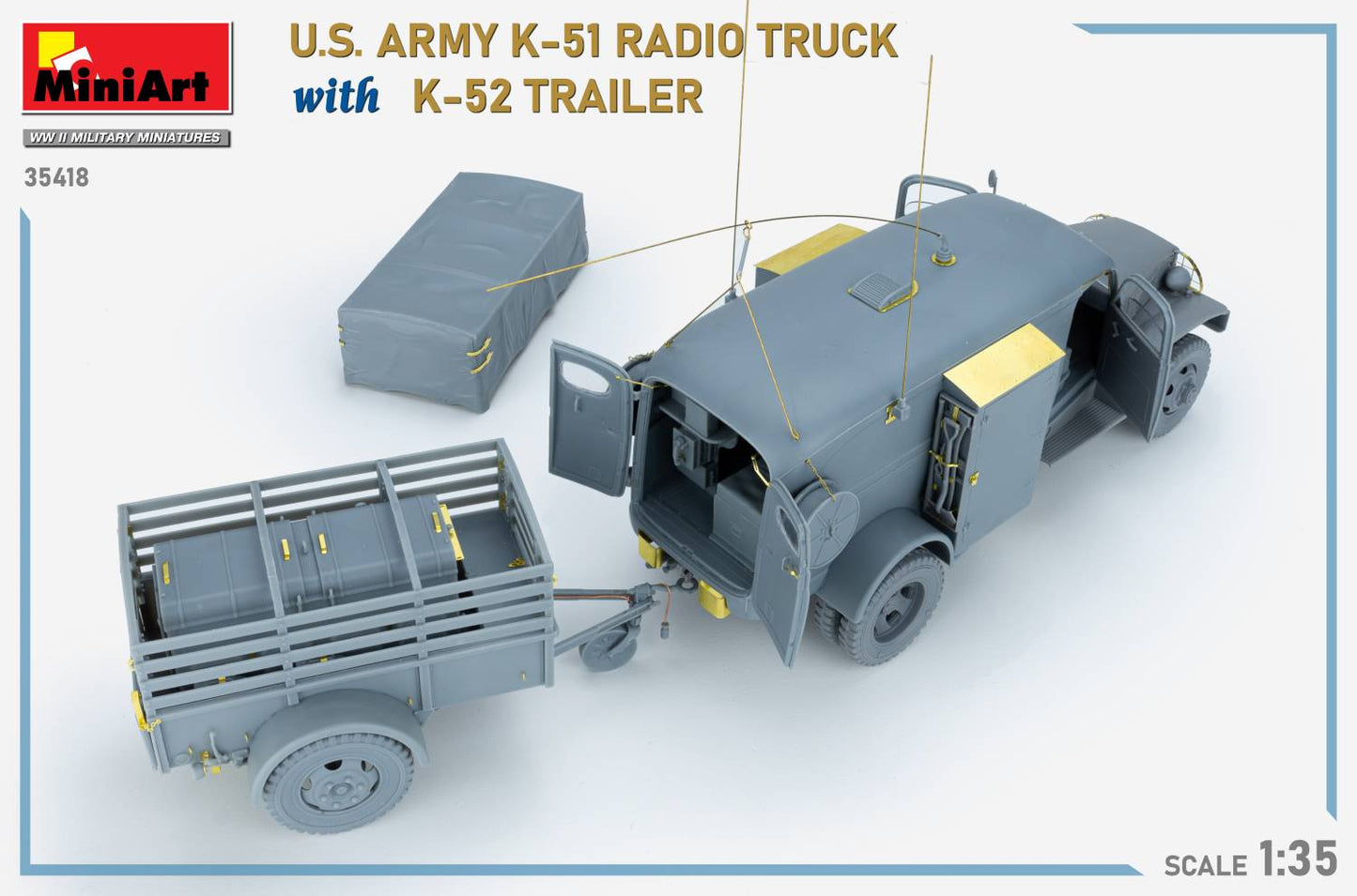 MiniArt 35418 1:35 US Army K-51 Radio Truck with K-52 Trailer - Interior Kit