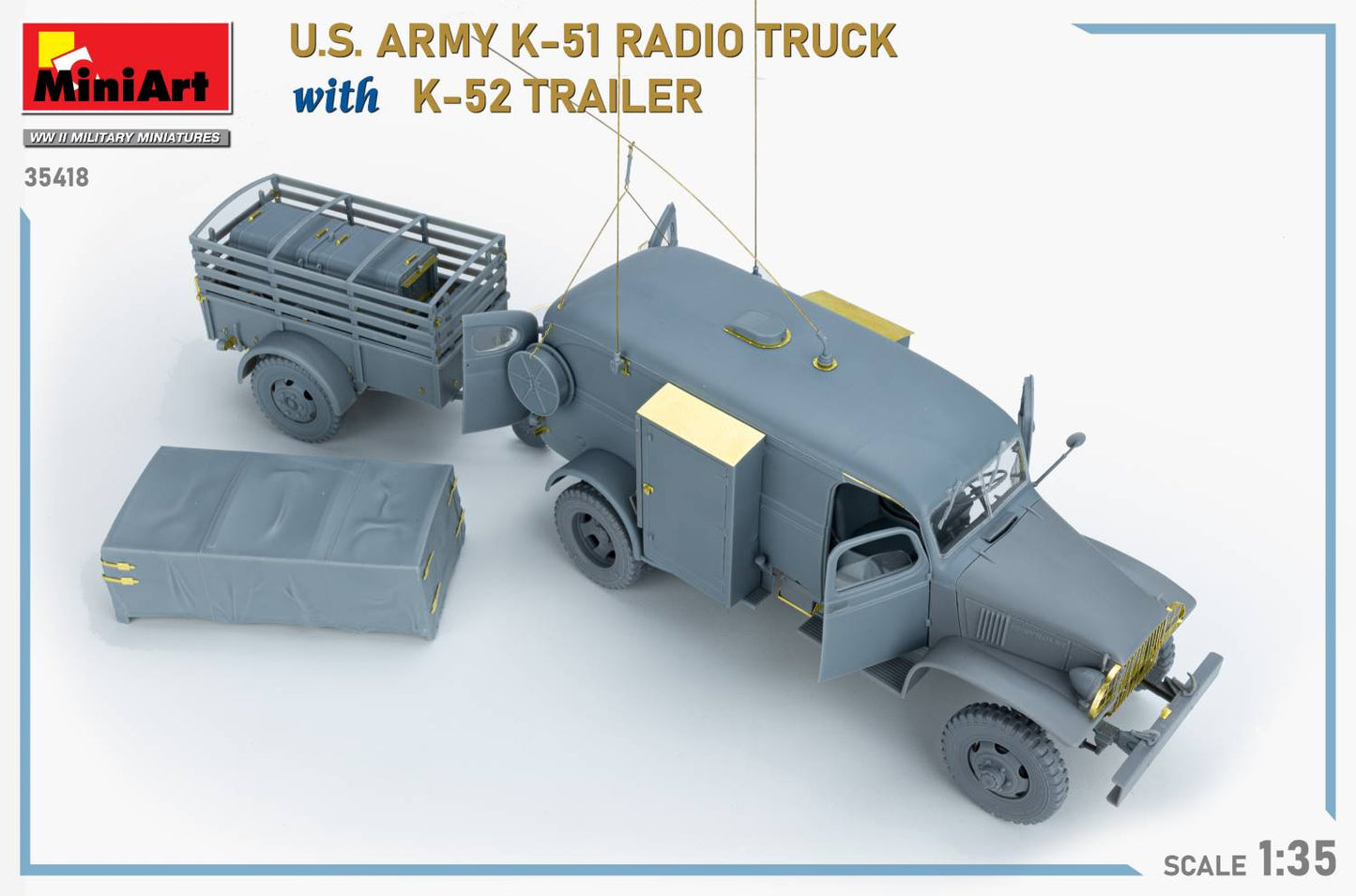 MiniArt 35418 1:35 US Army K-51 Radio Truck with K-52 Trailer - Interior Kit