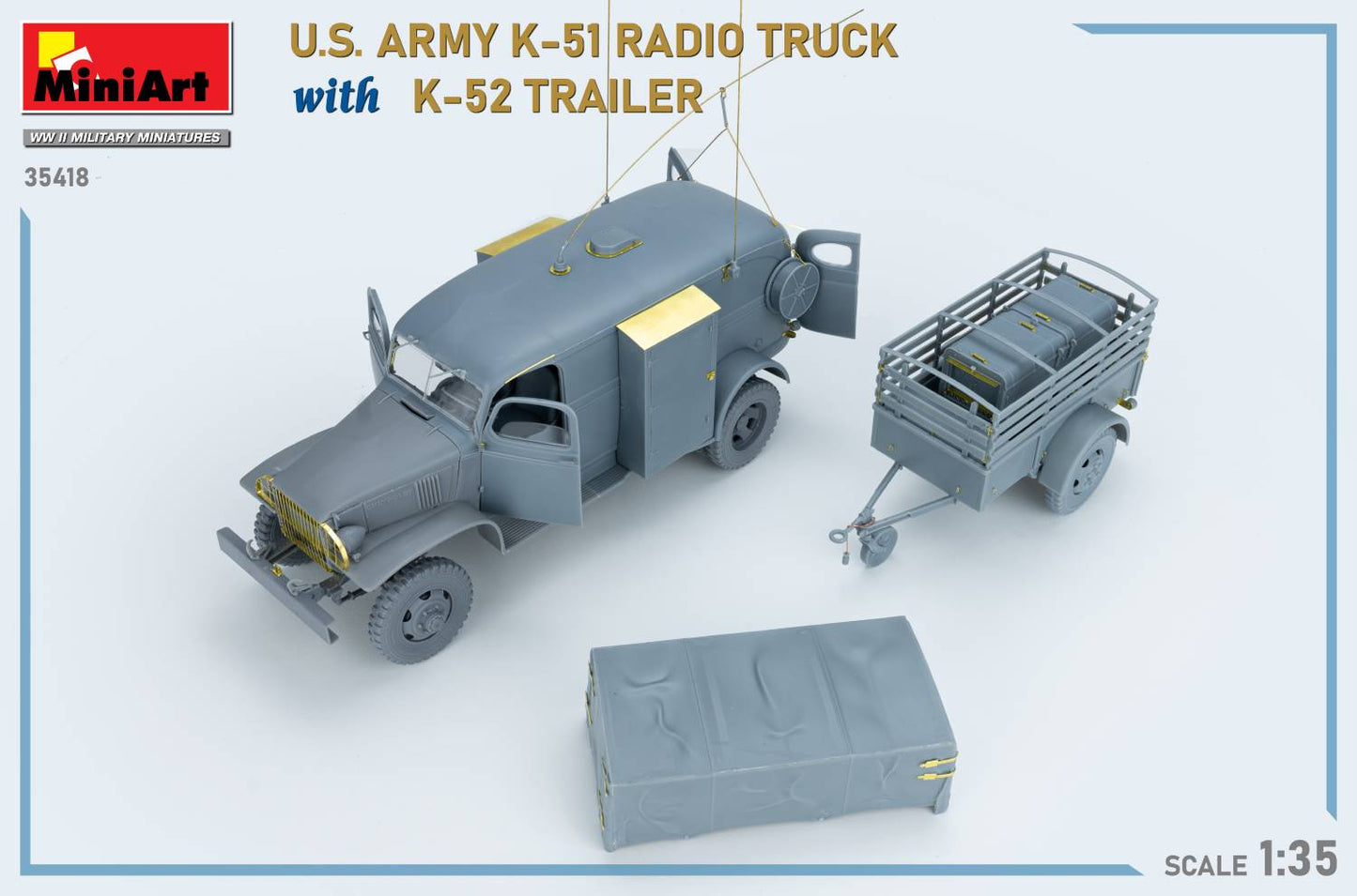 MiniArt 35418 1:35 US Army K-51 Radio Truck with K-52 Trailer - Interior Kit