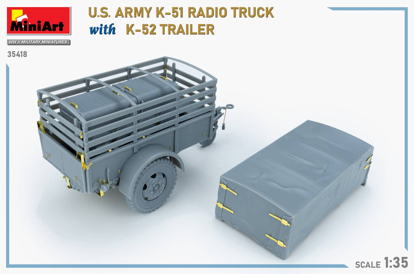 MiniArt 35418 1:35 US Army K-51 Radio Truck with K-52 Trailer - Interior Kit