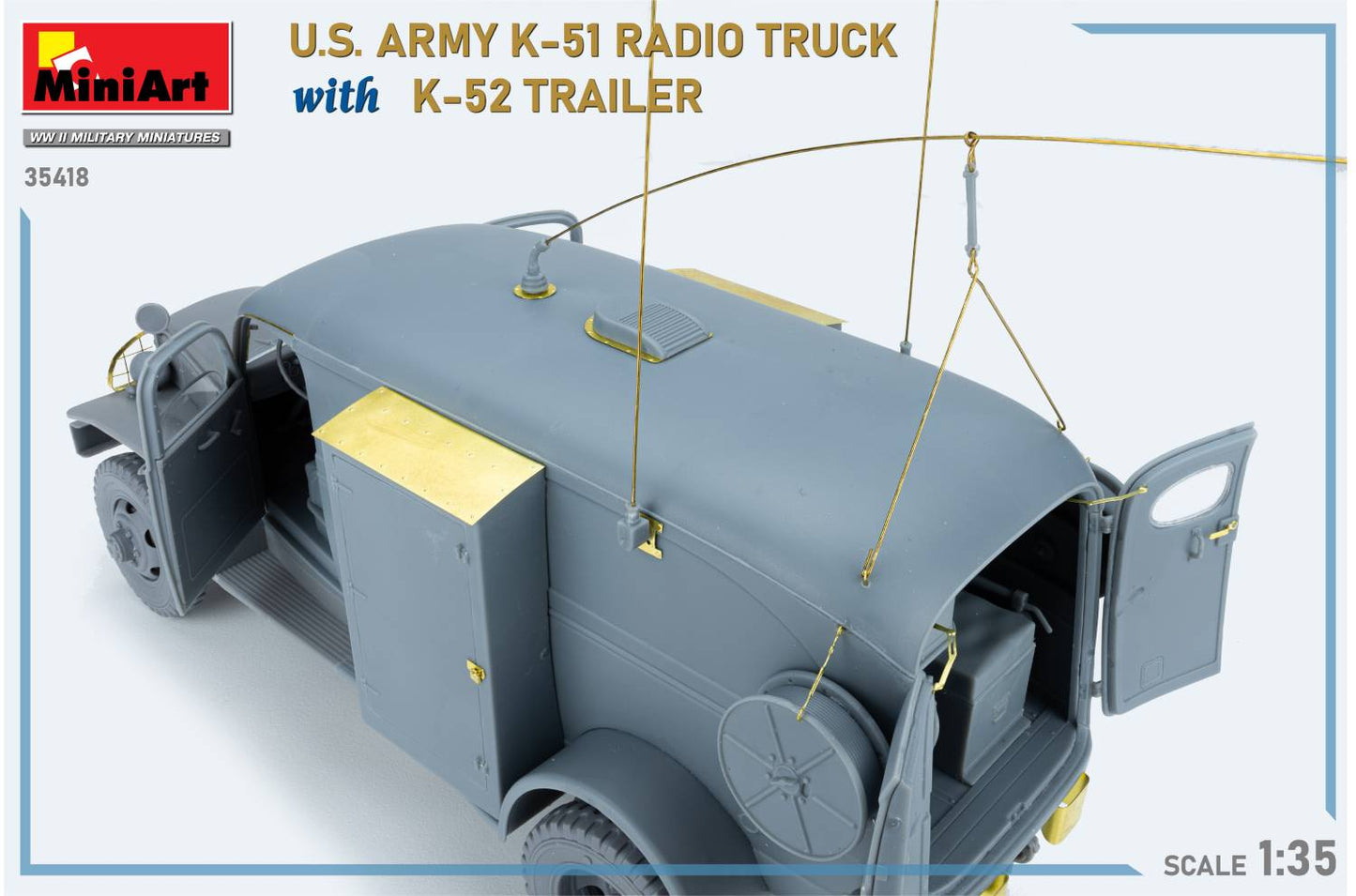 MiniArt 35418 1:35 US Army K-51 Radio Truck with K-52 Trailer - Interior Kit