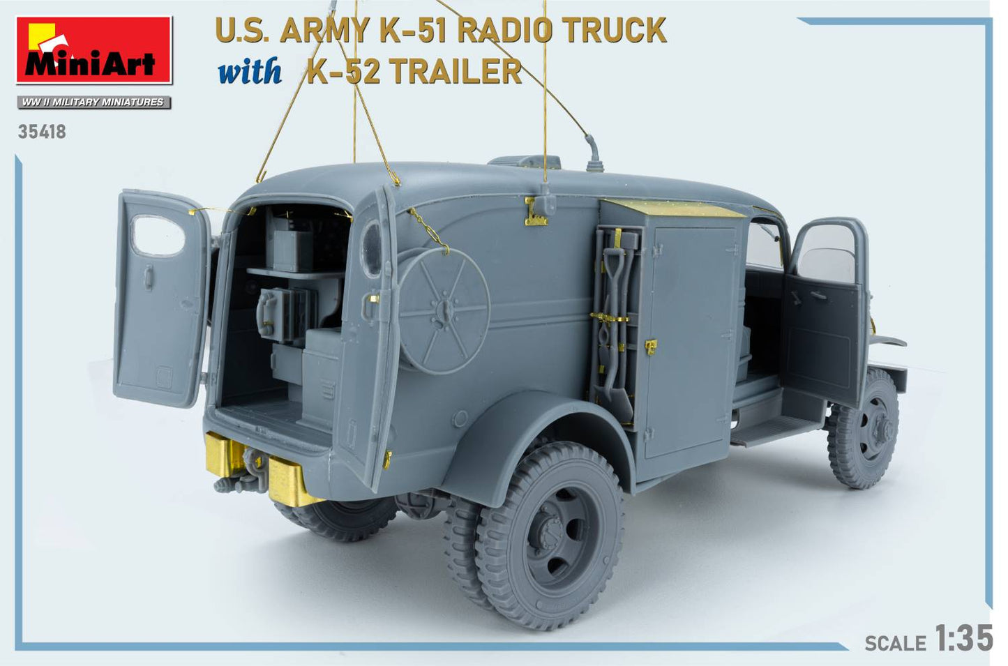 MiniArt 35418 1:35 US Army K-51 Radio Truck with K-52 Trailer - Interior Kit