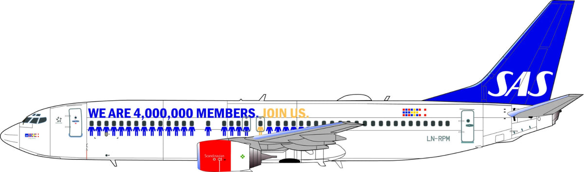 Lima November LN200-21 1:200 SAS Boeing 737-800 LN-RPM second Eurobonus colour scheme