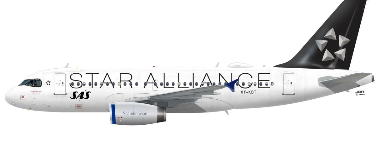Lima November LN200-52 1:200 SAS Airbus A319 new Star Alliance scheme