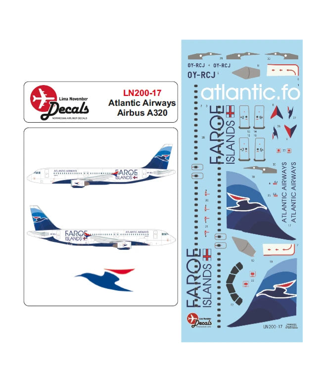 Lima November LN200-17 1:200 Atlantic Airways Airbus A320 for the Hasegawa kit.