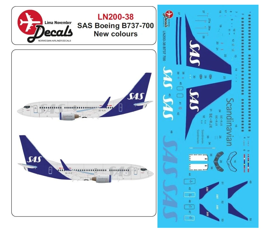 Lima November LN200-38 1:200 SAS new cs Boeing 737-700