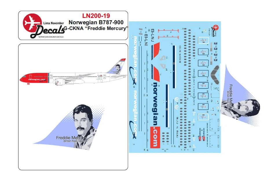 Lima November LN200-19 1:200 Norwegian Boeing 787-900 G-CKNA 'Freddie Mercury'