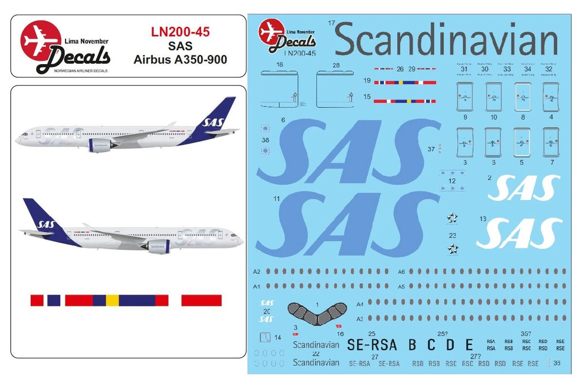 Lima November LN200-45 1:200 SAS Airbus A350