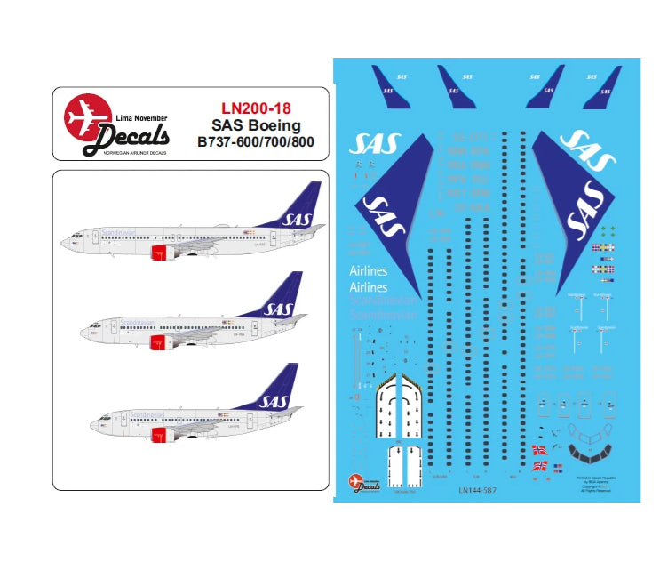 Lima November LN200-18 1:200 SAS Boeing 737-600/737-700/737-800