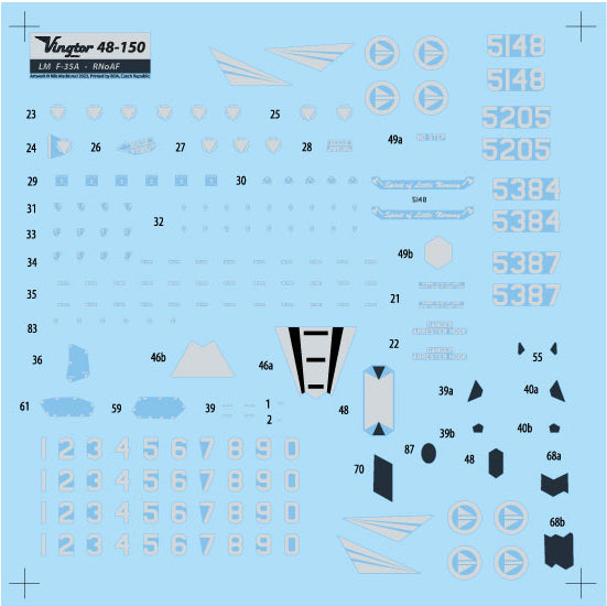 Vingtor Decals 48-150 1:48 Lockheed-Martin F-35A Lightning II - RNoAF