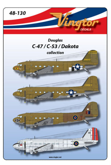 Vingtor Decals 48-130 1:48 Douglas C-47/C-53 Dakota collection