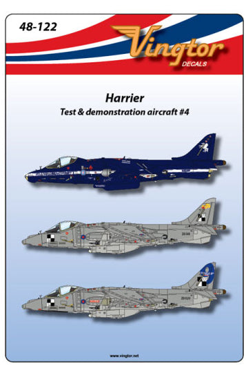 Vingtor Decals 48-122 1:48 BAe Harrier - Test & demonstration aircraft #4