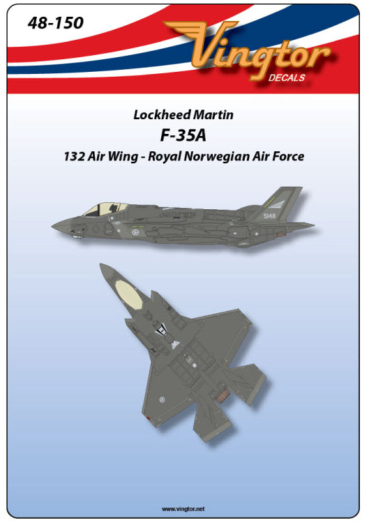Vingtor Decals 48-150 1:48 Lockheed-Martin F-35A Lightning II - RNoAF