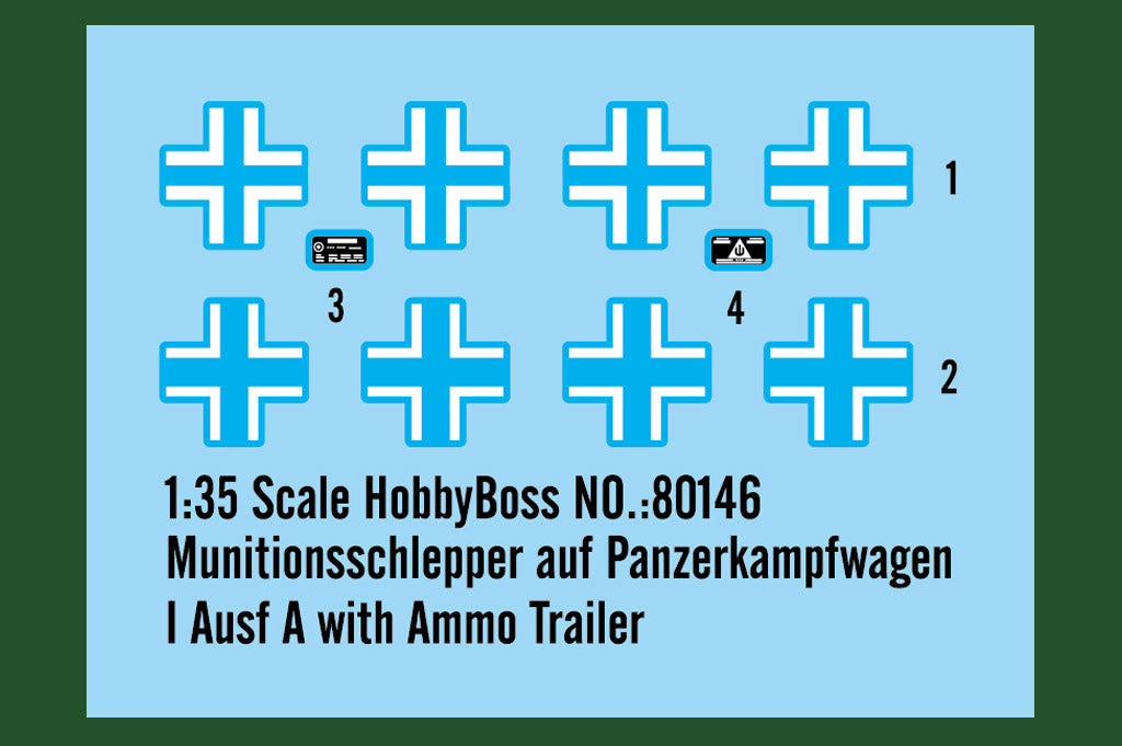 Hobby Boss 80146 1:35 Munitionsschlepper auf Panzerkampfwagen I Ausf A with Ammo Trailer