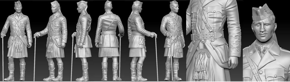 Aims 24F002 1:24 WWI Black Watch 2nd Lt (Does not include walking stick).