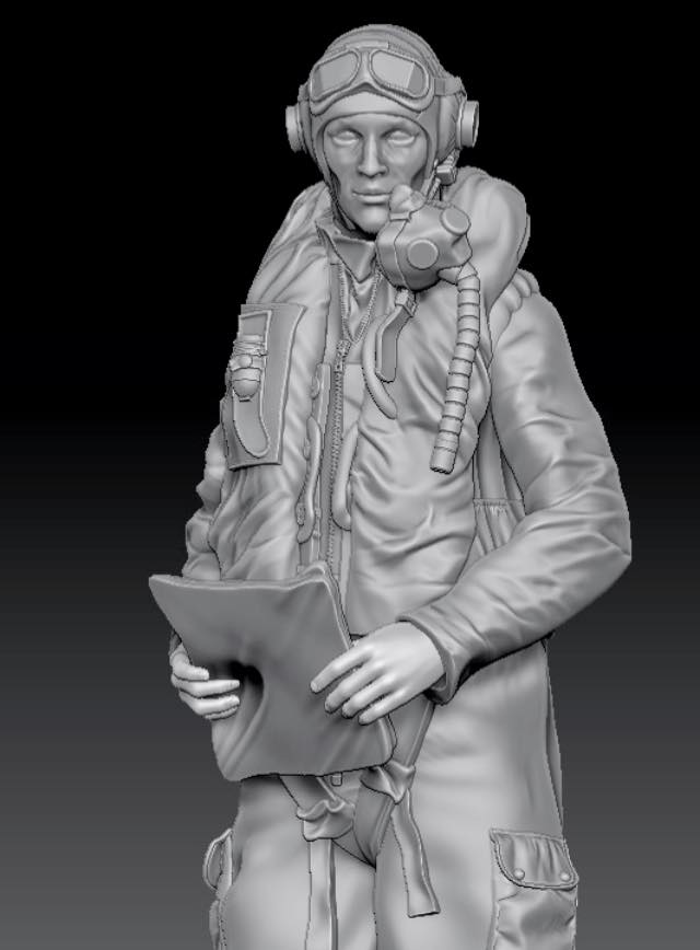 Aims 24F001 1:24 RAF/FAA pilot 1950's (one figure with choice of heads - one with flying helmet the other with FAA peaked cap