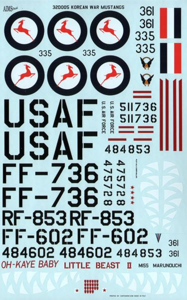 Aims 32D005 1:32 Korean War North-American F-51 Mustangs