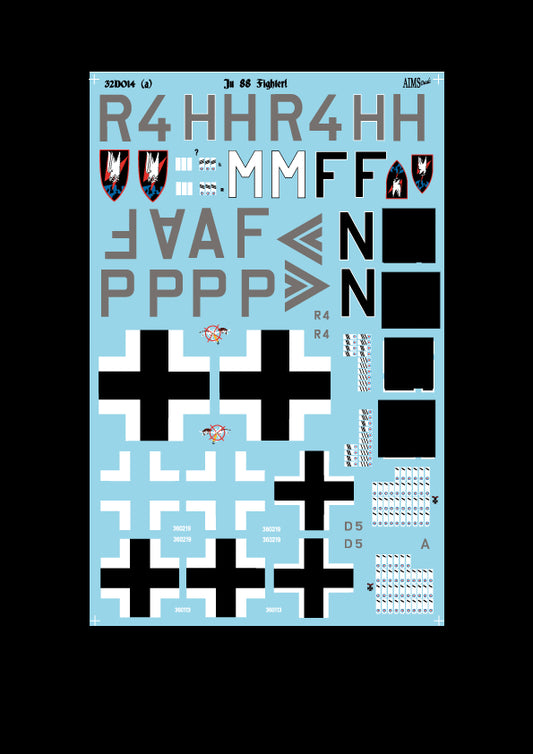 Aims 32D014 1:32 'Junkers Ju-88 Fighters' (Double Sheet)