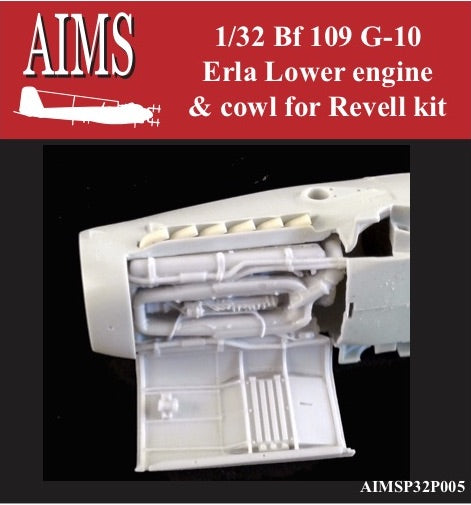Aims 32P005 1:32 Messerschmitt Bf-109G-10 Lower Engine Plug and Cowl