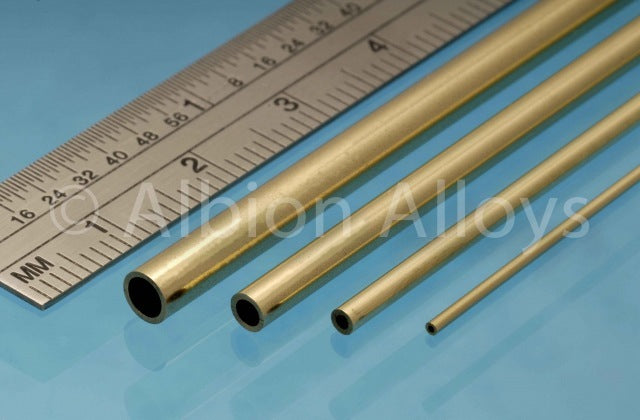 Albion Alloys BT3M  3mm x 0.45mm x 305mm Brass Tube (4 Pieces)