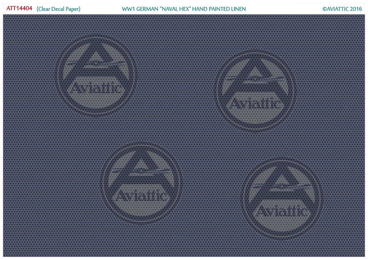 Aviattic ATT14404 1:144 (Clear Decal Paper) WWI German 'Naval 'Hex' Hand Painted Linen