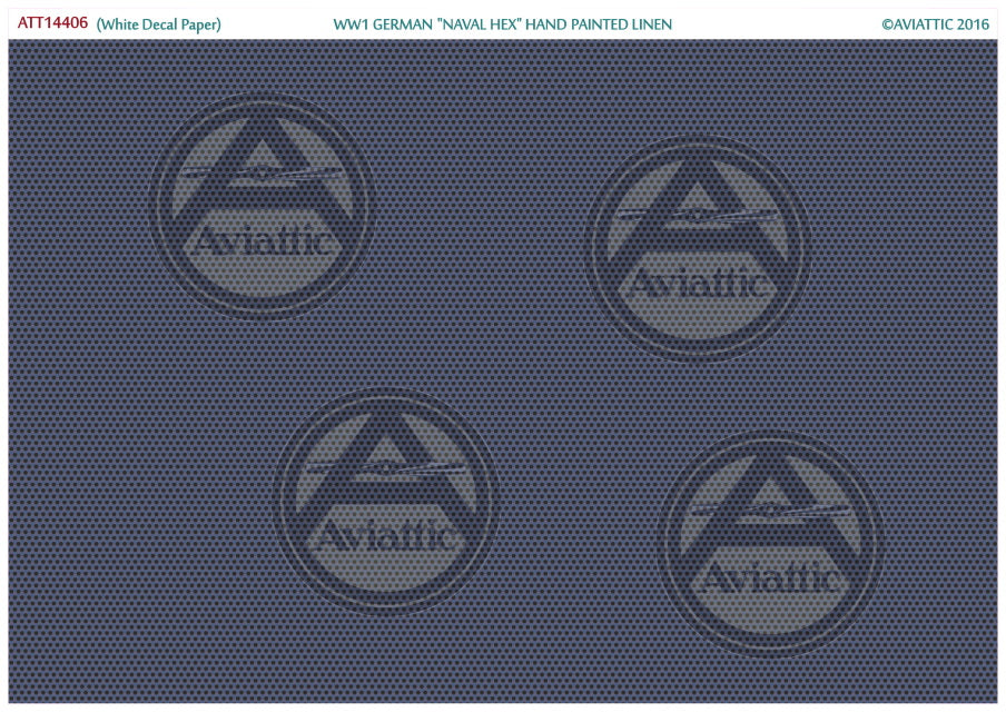 Aviattic ATT14406 1:144 WWI German 'Naval Hex' Hand Painted Linen (printed on White Decal Paper)