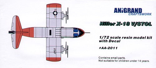 Anigrand Craftswork 2011 1:72 Hiller X-18 Tilt-wing VTOL cargo transport experiment.