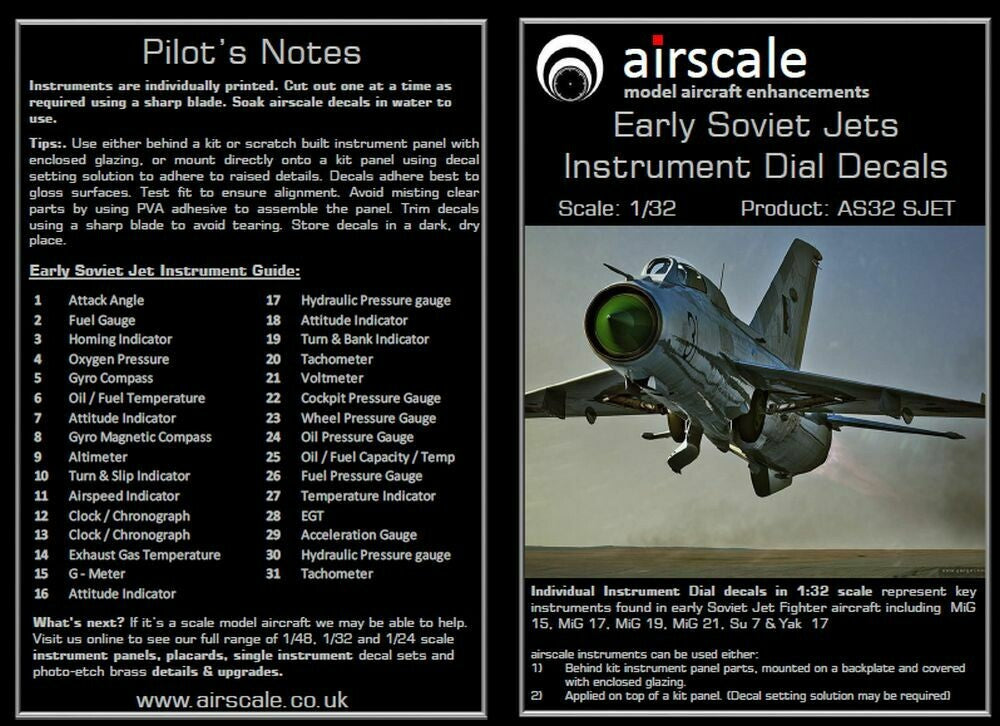 Airscale AS32SJET 1:32 Soviet Jet Instruments