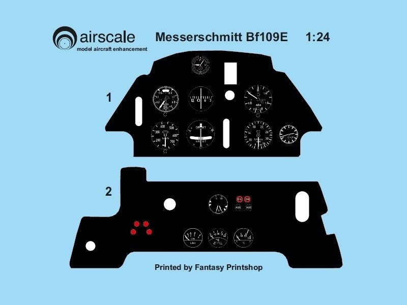 Airscale PE24MES 1:24 Messerschmitt Bf-109E Multi-Media Instrument Panel