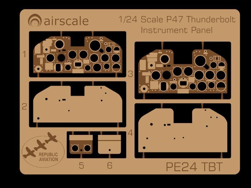 Airscale PE24TBT 1:24 Republic P-47D Thunderbolts Multi-Media Instrument Panel