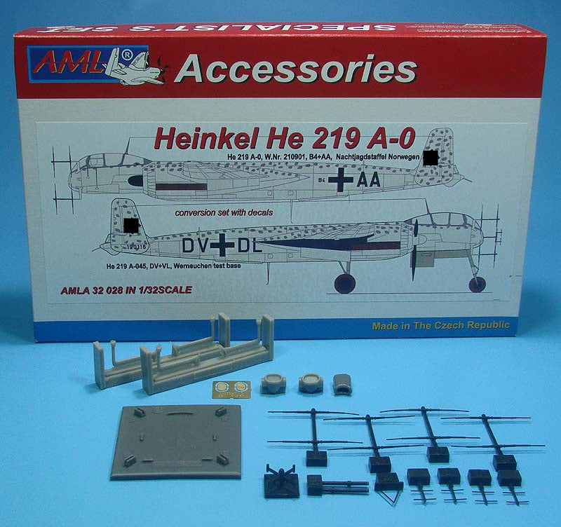 AML A32026 1:32 Heinkel He-219A-0/R6 / He-219A-2 The conversion set with decals