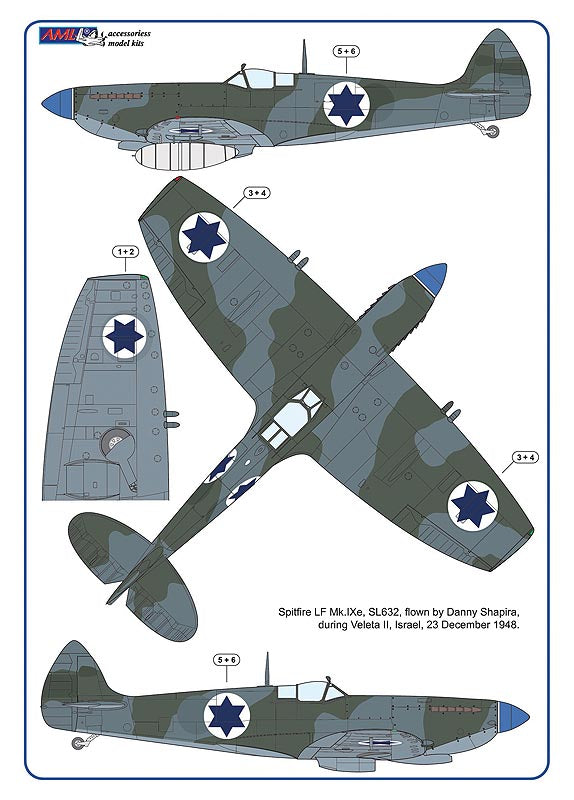 AML A32030 1:32 Supermarine Spitfire Mk.IXe with Germany fuel tanks - Israeli Air Force