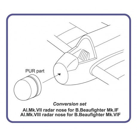 AML A72025 1:72 AI.Mk.VII & Mk.VIII radar nose for Bristol Beaufighter