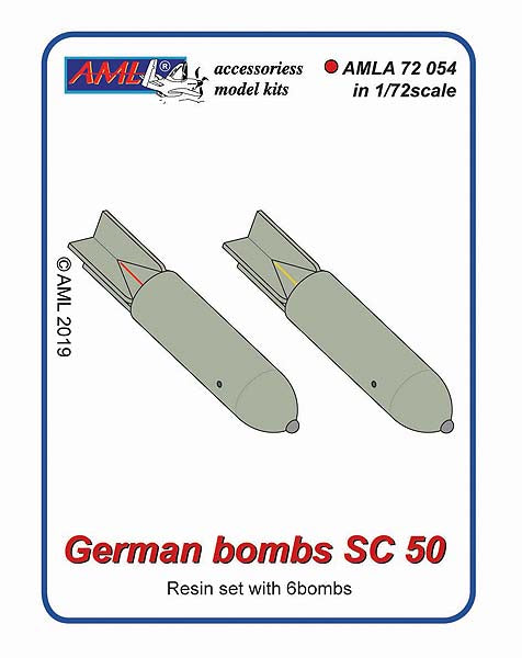 AML A72054 1:72 6 x German bombs SC-50
