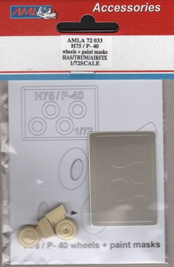 AML A72033 1:72 Curtiss-Hawk H-75 Hawk / Curtiss P-40B Tomahawk EARLY version wheels + paint masks